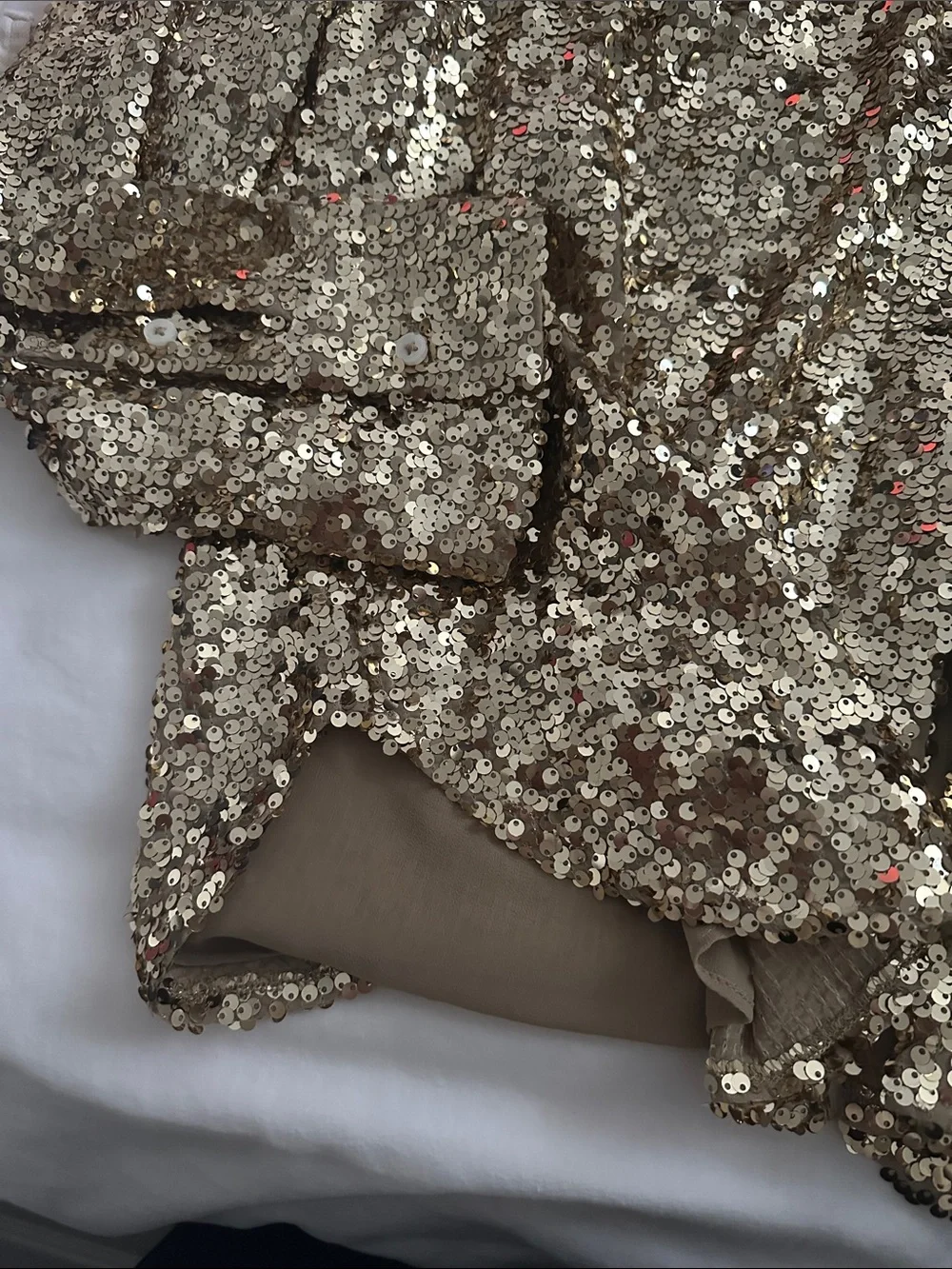 J. Crew Gold Sequin Button-Down Shirt